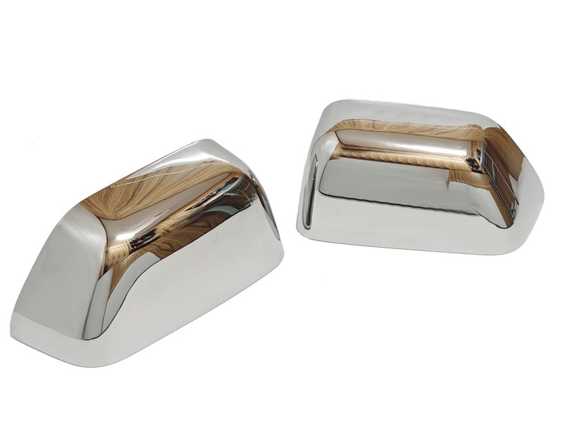 99Parts Chrome Side Door Half Top Mirror Cover Trims Fit for 2017-2019 Ford F-250 F-350 Super Duty - Image 1